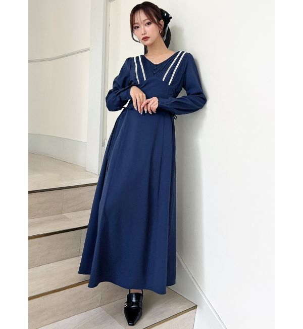 RESEXXY「バイカラーピンタックフレアワンピース」|ワンピース|