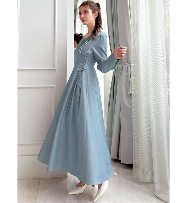 RESEXXY「バイカラーピンタックフレアワンピース」|ワンピース|