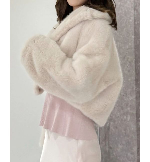 MERCURYDUO「テーラードカラーフェイクファーショートコート」|その他|