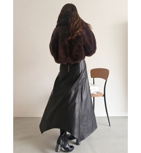 MERCURYDUO「テーラードカラーフェイクファーショートコート」|その他|