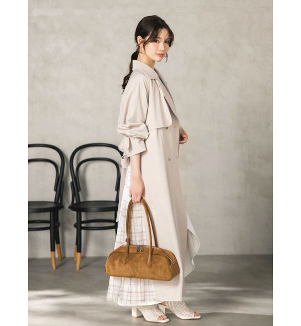 MERCURYDUO「バックチュールトレンチコート」|トレンチコート|ベージュ