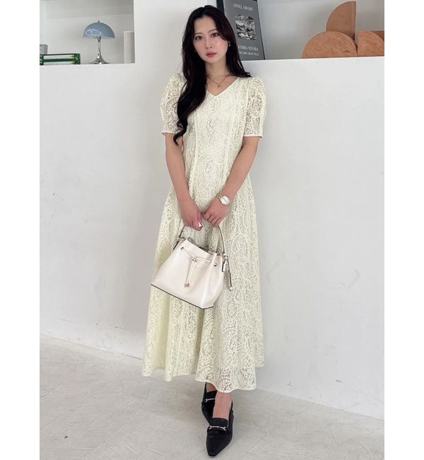 MERCURYDUO「レースパイピングロングワンピース」|ワンピース|