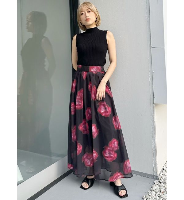 MURUA「ニュアンスフラワープリントスカート」|スカート|