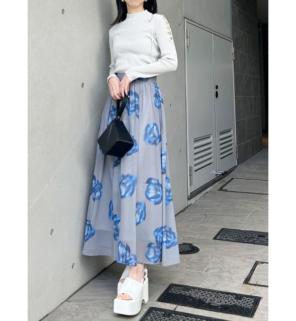 MURUA「ニュアンスフラワープリントスカート」|スカート|