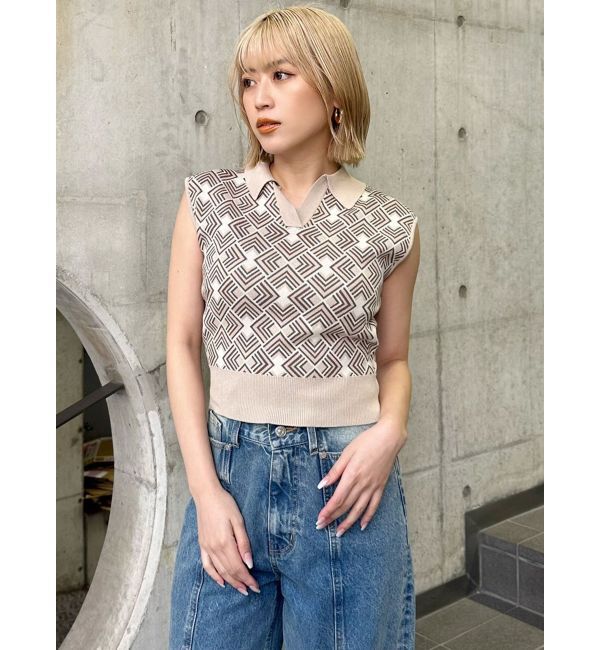MURUA「ジオメトリックニットタンク」|タンクトップ|
