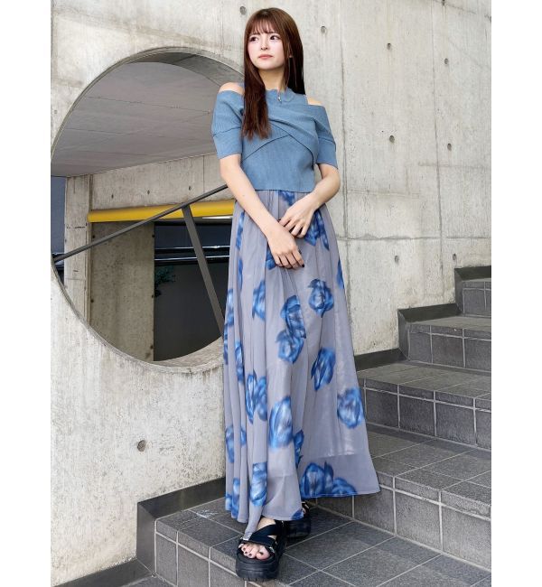 MURUA「ZIPカシュクールハーフニット」|ニット・セーター|