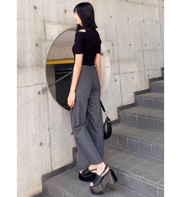 MURUA「ZIPカシュクールハーフニット」|ニット・セーター|