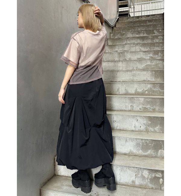 MURUA「【MURUA&times;STAYFLOWER】チュールドッキングフラワーTシャツ」|Tシャツ・カットソー|