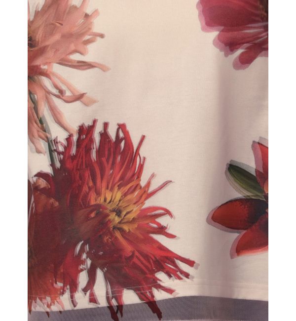 MURUA「【MURUA&times;STAYFLOWER】チュールドッキングフラワーTシャツ」|Tシャツ・カットソー|