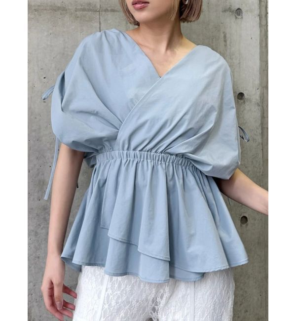 MURUA「ギャザースリーブブラウス」|シャツ・ブラウス|ブルー