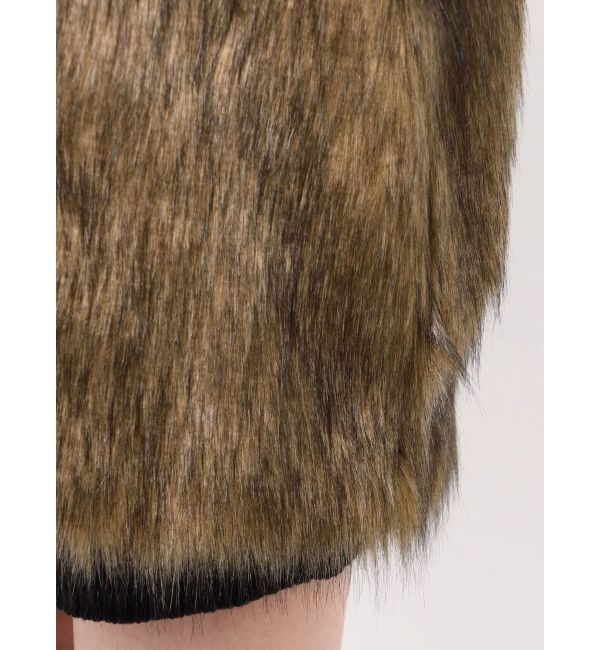 MURUA「フェイクファーラインジャガードコート」|ステンカラーコート|