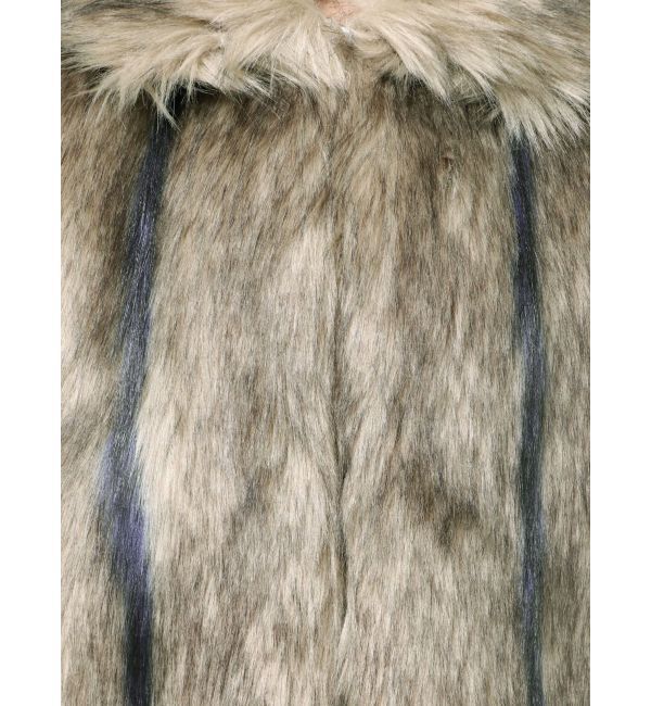 MURUA「フェイクファーラインジャガードコート」|ステンカラーコート|