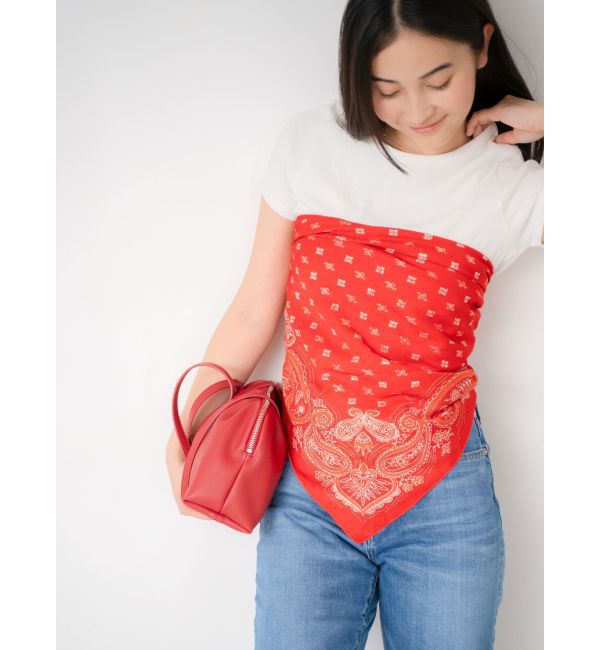 Ungrid「ペイズリー柄大判スカーフ」|バンダナ・スカーフ|レッド