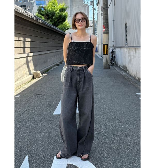 Ungrid「ウエストタックカーブデニム」|デニム|