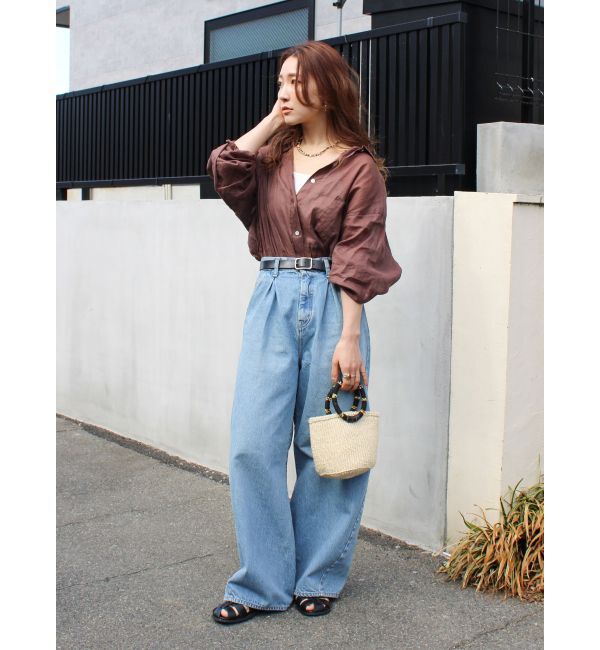 Ungrid「ウエストタックカーブデニム」|デニム|