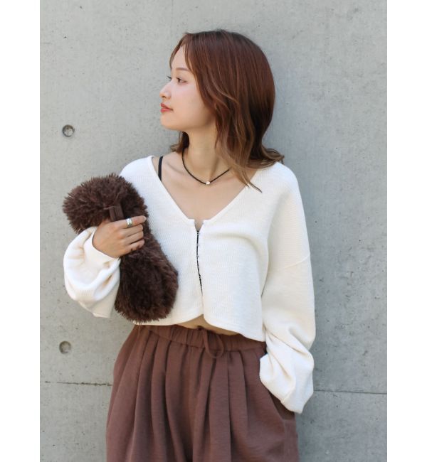 Ungrid「ハニカムショートカーディガン」|カーディガン|