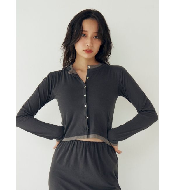 Ungrid「カシミヤ混レイヤードデザインカーディガン」|カーディガン|