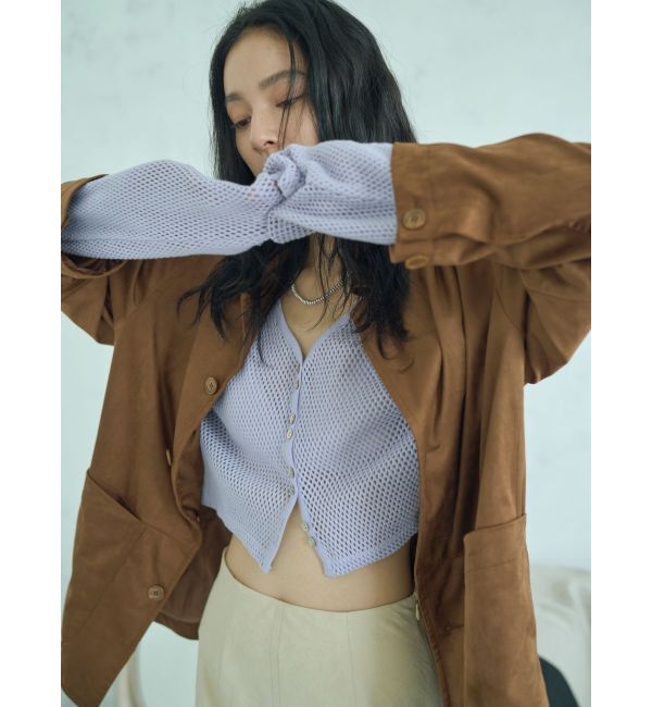 Ungrid「メッシュショートカーディガン」|カーディガン|