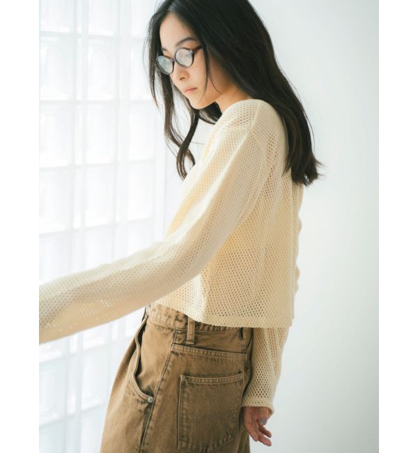 Ungrid「メッシュショートカーディガン」|カーディガン|
