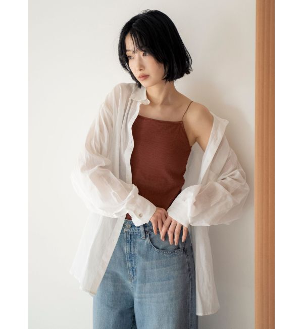 Ungrid「パット付きスクエアキャミソール」|キャミソール|ブラウン