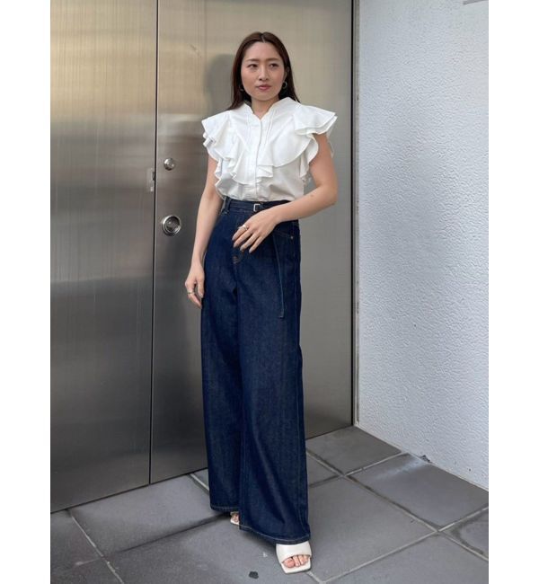 LAGUNAMOON「【Leeコラボ】Vネックフリルタックブラウス」|シャツ・ブラウス|