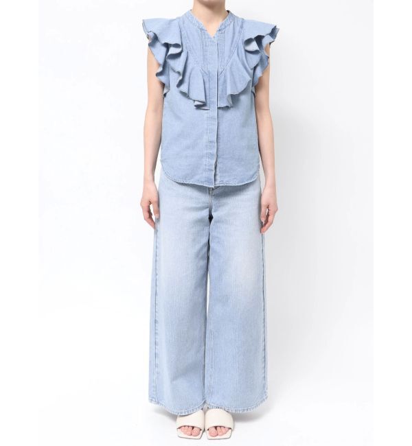 LAGUNAMOON「【Leeコラボ】Vネックフリルタックブラウス」|シャツ・ブラウス|