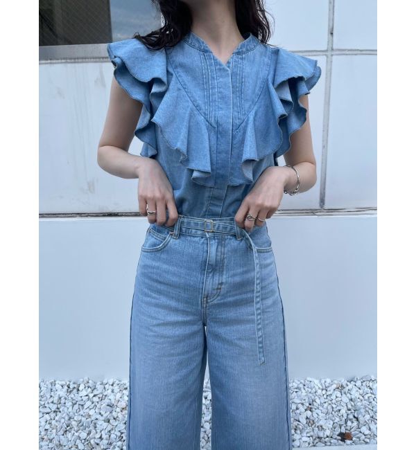 LAGUNAMOON「【Leeコラボ】Vネックフリルタックブラウス」|シャツ・ブラウス|