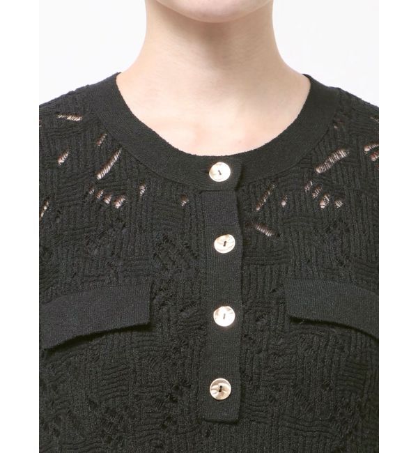 LAGUNAMOON「パターンニッティングフロントボタンワンピース」|ワンピース|