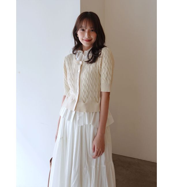 LAGUNAMOON「デタッチャブルペプラムニットカーディガン」|カーディガン|アイボリー