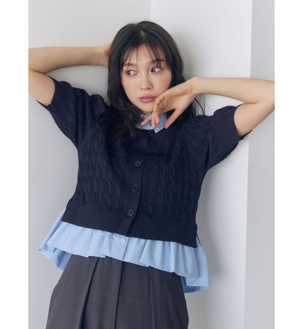 LAGUNAMOON「デタッチャブルペプラムニットカーディガン」|カーディガン|