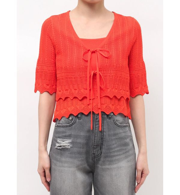 LAGUNAMOON「スカラップヘムレースニットアンサンブル」|ニット・セーター|