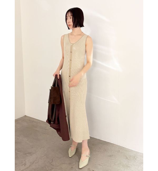 LAGUNAMOON「フロントボタンランジニットワンピース」|ワンピース|