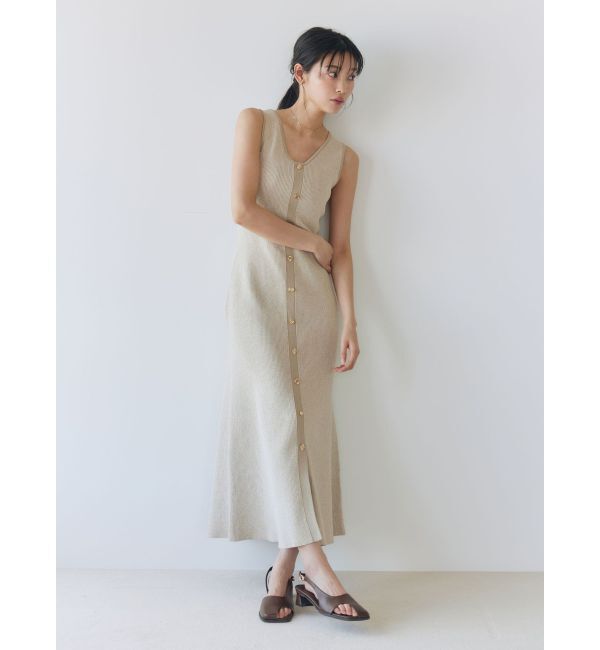 LAGUNAMOON「フロントボタンランジニットワンピース」|ワンピース|