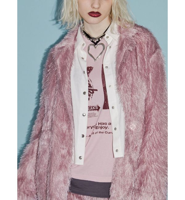 jouetie「フリンジジャガードジャケット【セットアップ対応】」|テーラードジャケット|ピンク