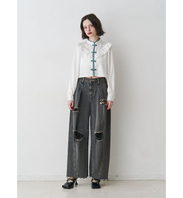 jouetie「ショートチャイナシャツ」|シャツ・ブラウス|