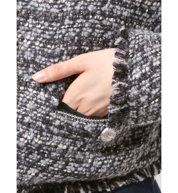 jouetie「【PosTokyo】ノーカラーツイードジャケット」|ノーカラージャケット|