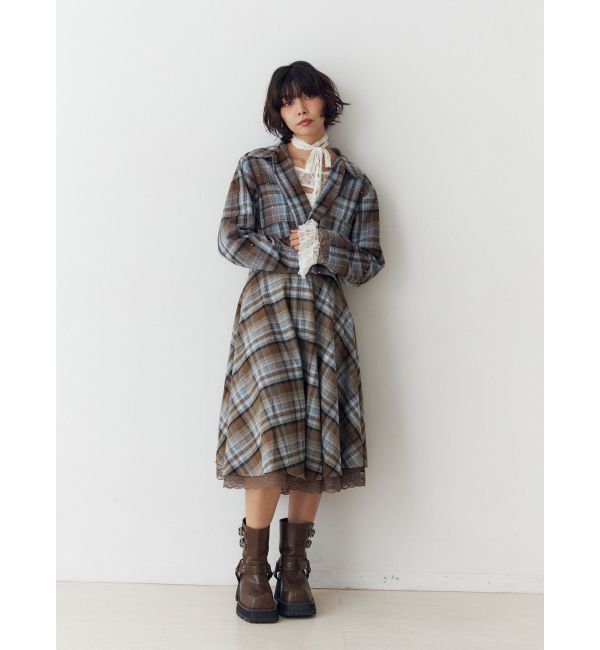 jouetie「ステンカラーラインストーンショートジャケット【セットアップ対応】」|テーラードジャケット|