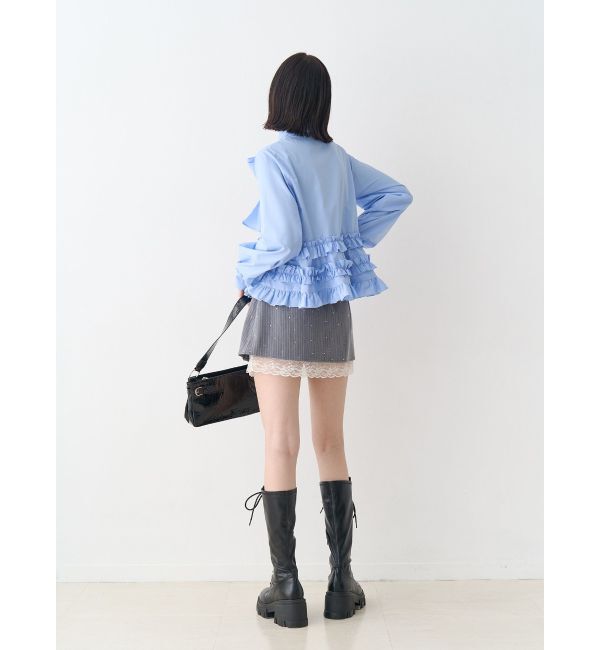 jouetie「リボンタイフリルショートシャツ」|シャツ・ブラウス|