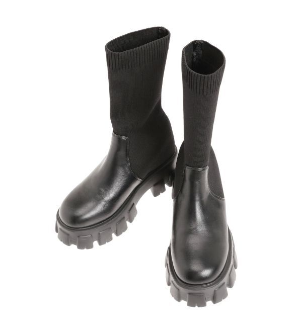 GYDA「ニットドッキングショートブーツ」|ショートブーツ|