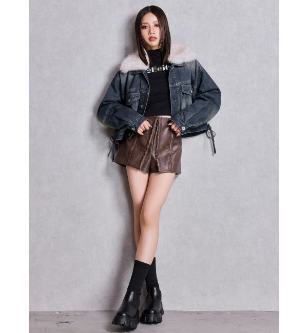 GYDA「ニットドッキングショートブーツ」|ショートブーツ|