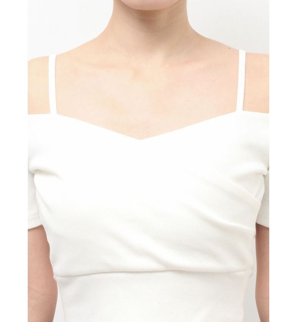 GYDA「ハーフスリーブカシュクールオフショルショートトップス」|Tシャツ・カットソー|