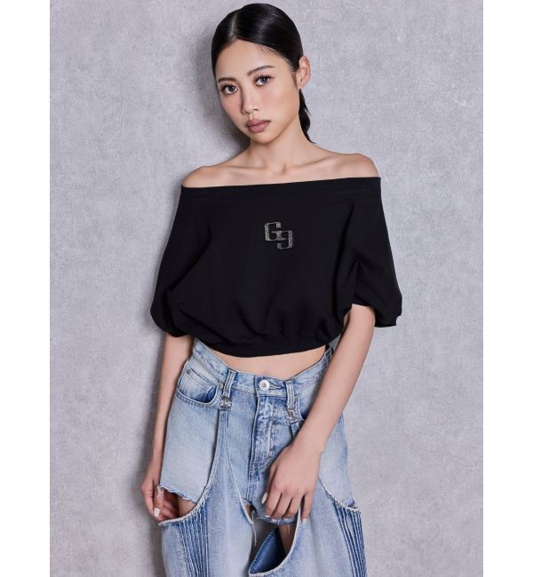 GYDA「GGエンボスオフショルトップス」|Tシャツ・カットソー|