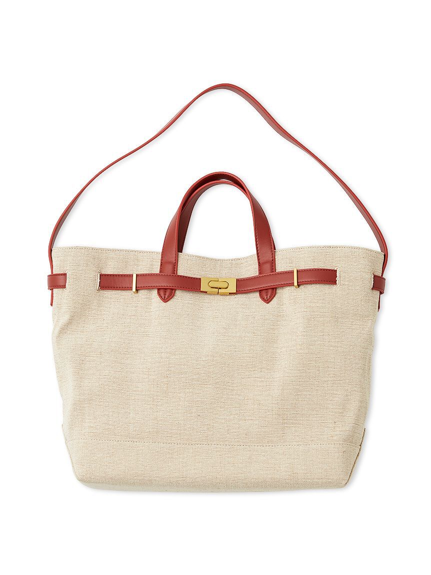Mila Owen「ベルト付きキャンバストートバッグ」|トートバッグ|RED