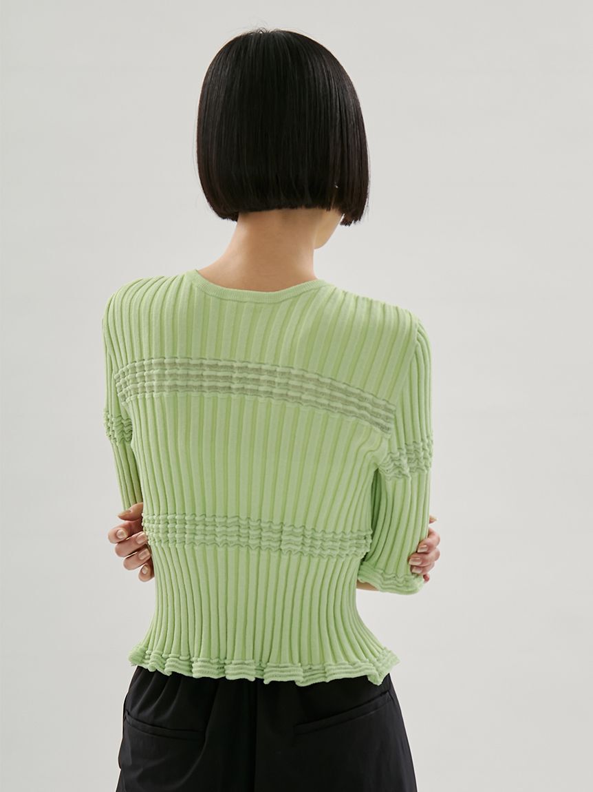 emmi atelier「2wayランダムリブニット」|ニット・セーター|