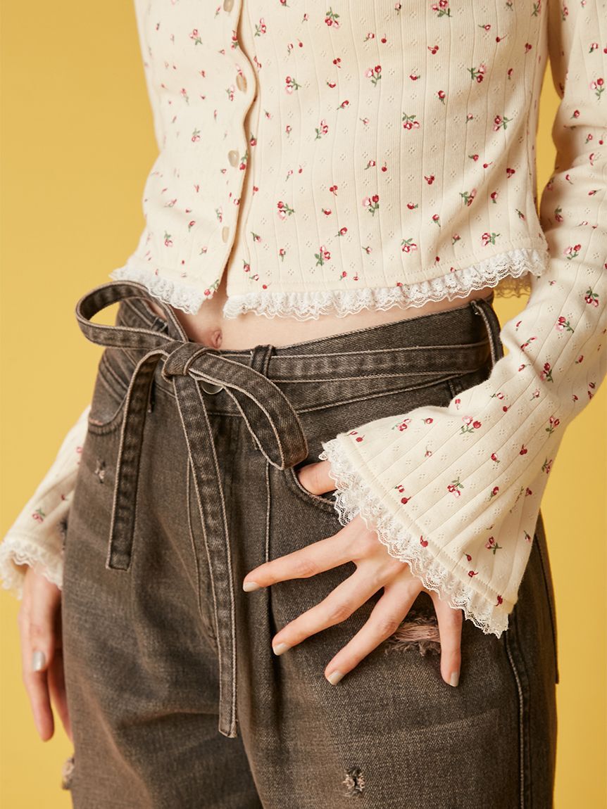 FURFUR「ミニフラワープリントカーディガン」|カーディガン|