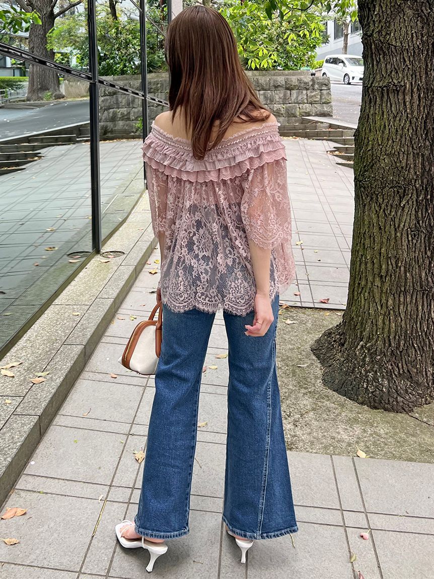 SNIDEL「【00サイズあり】Sustainableストレッチフレアデニムパンツ」|デニム|