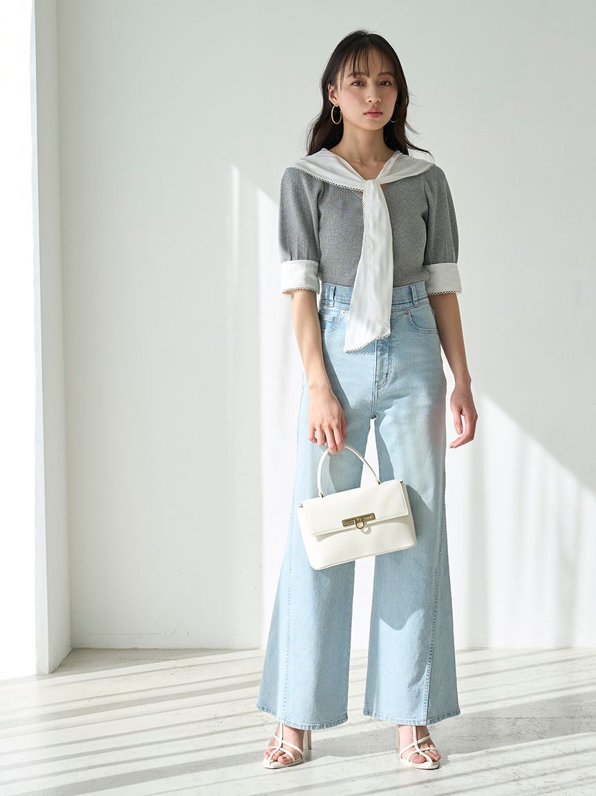 SNIDEL「【00サイズあり】Sustainableストレッチフレアデニムパンツ」|デニム|