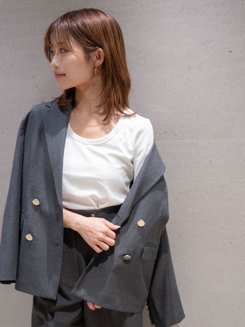 SNIDEL「UネックTシャツ」|Tシャツ・カットソー|