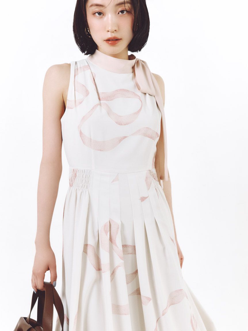 SNIDEL「【WEB限定カラーあり】リボンディテールカーデセットワンピース」|ワンピース|