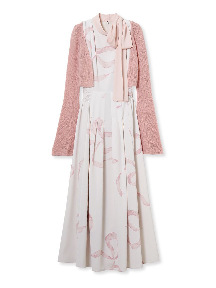 SNIDEL「【WEB限定カラーあり】リボンディテールカーデセットワンピース」|ワンピース|